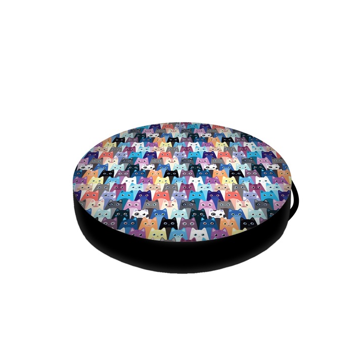 Bertoni, saltea pisici, rotunda, Meow, 40 x10 cm, Multicolor