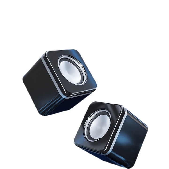 Kreatív hangszórók, mini hangszóró, USB2.0, 3 W RMS, laptophoz, ajándék, irodai, fekete