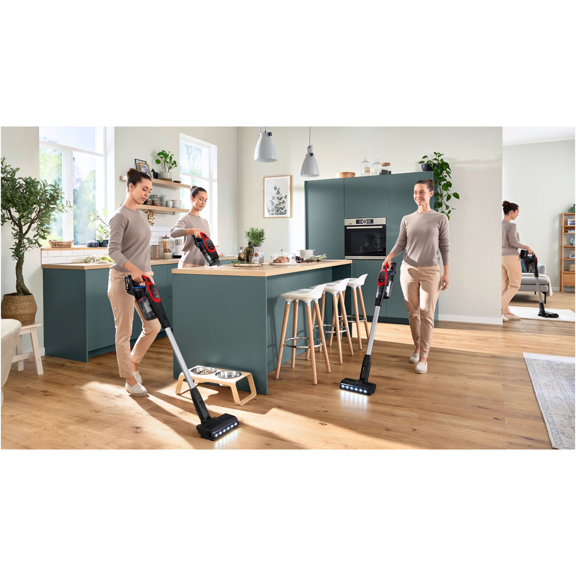 Aspirator cu acumulatori Bosch Unlimited 9 BBS931PET, baterie 3 Ah, 3 moduri de curatare, Perie MicroClean, Mini perie Turbo Zoo, duza spatii inguste, perie mobilier, perie xxl tapiterie, Senzor MicroClean, Autonomie pana la 60 min. Rosu