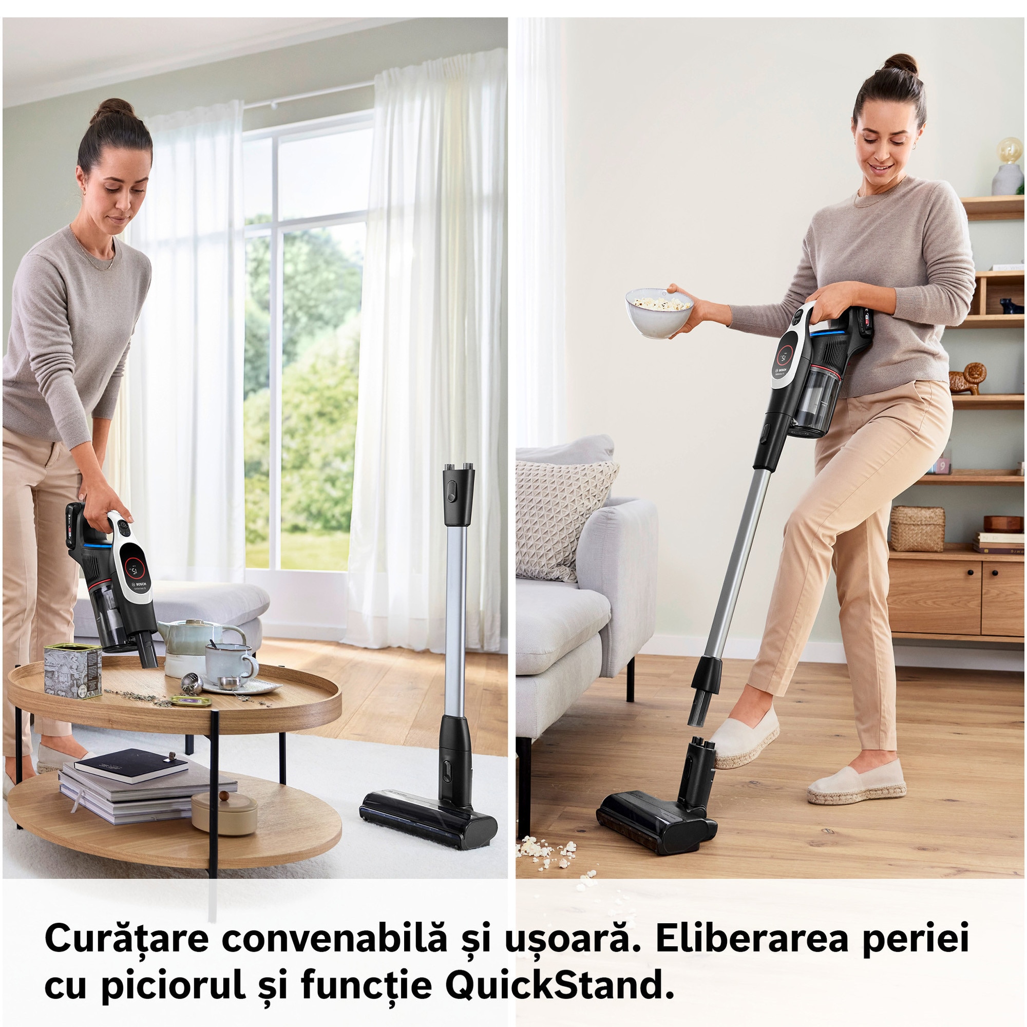 Aspirator cu acumulatori Bosch Unlimited 9 BBS931WBA, baterie 3 Ah, 3 moduri de curatare, Perie MicroClean, Perie xxl tapiterie, 99.9% aspirare praf, duza pt spatii inguste, Senzor MicroClean, Autonomie pana la 60 min. Alb