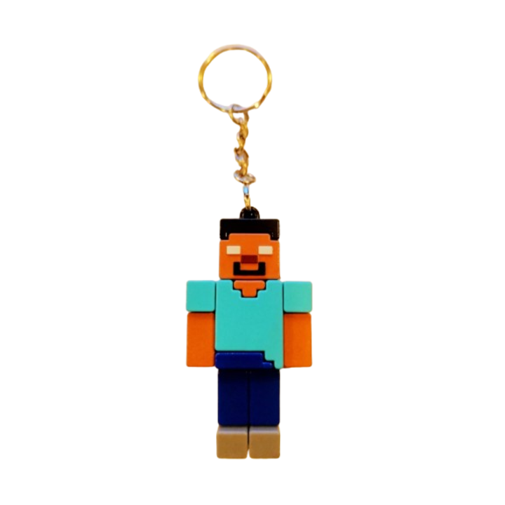 Breloc mini pop VICTINY® minecraft, steve mare, albastru, mini figurina