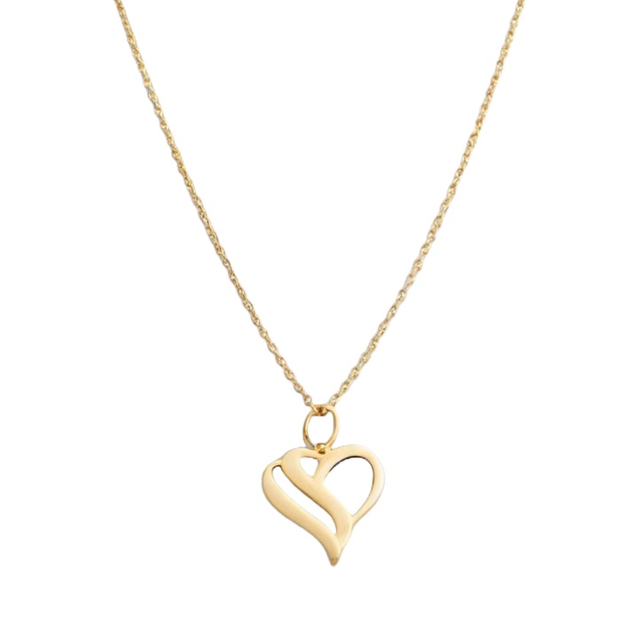 Pandant Inima Indragostitilor din aur galben 14K