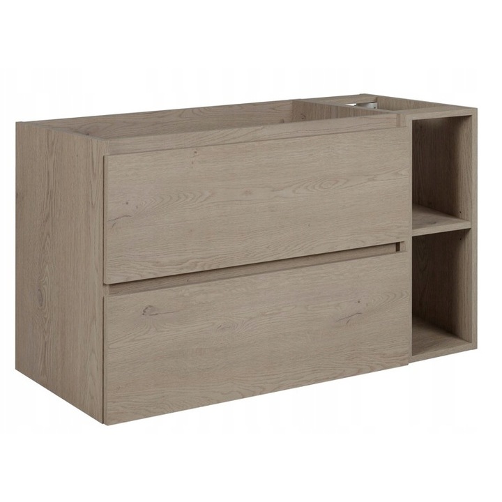 Set Mobilier Baie, RODAN, Simple, Suspendat, Soft close, Dulap - 46x80x60.7cm, Biblioteca - 44.2x20x60.7cm, Stejar craft