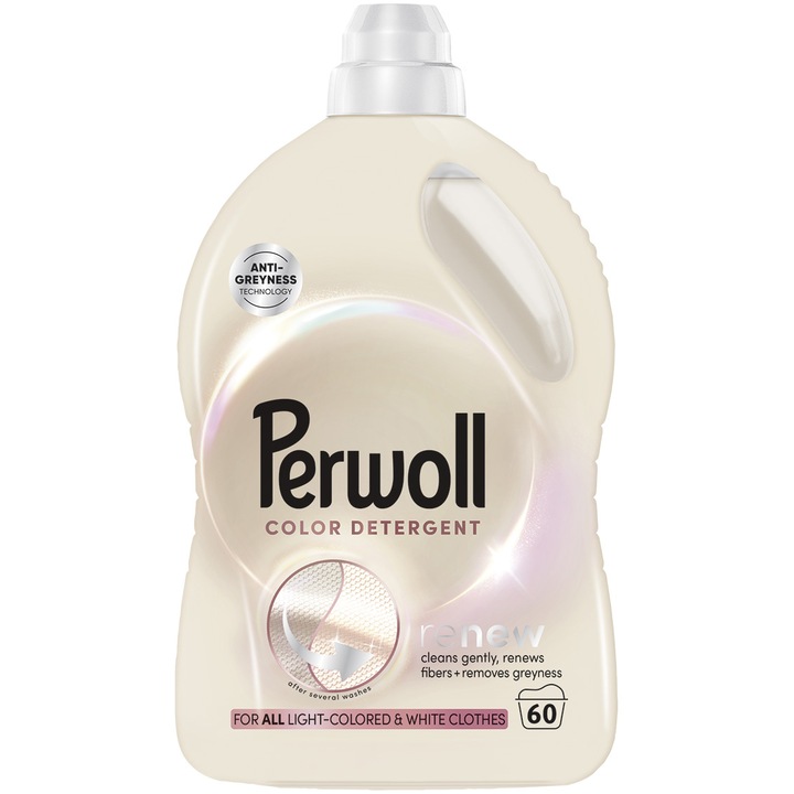 Течен перилен препарат Perwoll Light Colours, 60 пранета, 3000 мл