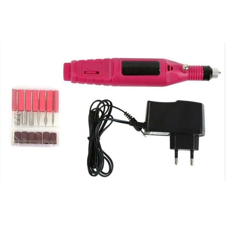 Пила за маникюр и педикюр, 6 глави, електрическа, регулируема скорост