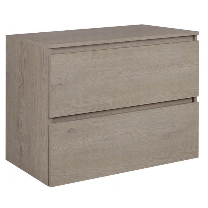 Шкаф за баня RODAN, SIMPLE 80+Плот, ПДЧ, Свободностоящ, Soft close/Място за съхранение/Влагоустойчив, Шкаф - 46 см x 80 см x 60,7 см, Плот - 46 см x 80,6 см x 1,6 см, Дъб, Мат