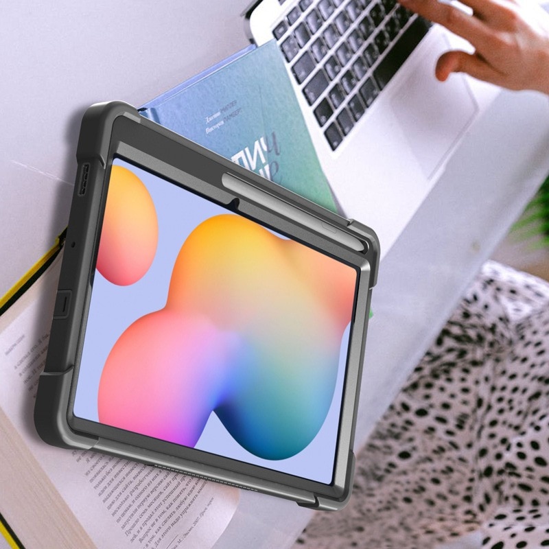 Husa tableta pentru Samsung Galaxy Tab S9 Plus/pentru S9 FE+ 12.4'' 2023, Ideala pentru Utilizare Zilnica, Antisoc si Anti-zgarieturi, Negru, Durabil si rezistent la uzura