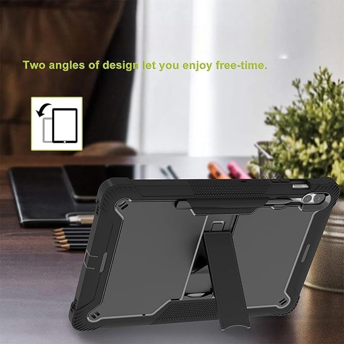 Husa tableta pentru Samsung Galaxy Tab S9 Plus/pentru S9 FE+ 12.4'' 2023, Ideala pentru Utilizare Zilnica, Antisoc si Anti-zgarieturi, Negru, Durabil si rezistent la uzura