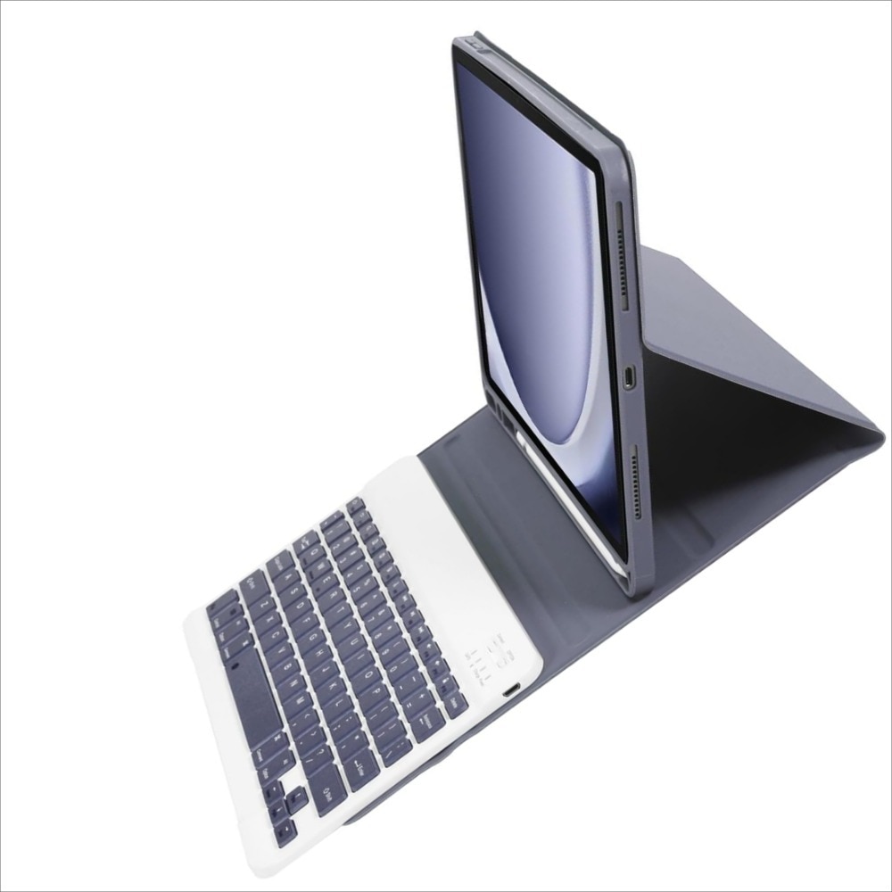 Husa cu tastatura pentru Samsung Galaxy Tab A9 SM-X110/SM-X115 8.7 inch si tastatura Bluetooth wireless, suport de pix, Functie de somn / trezire, incizie precisa, suprafata din piele PU, rezistenta la soc si cadere, suport multi unghi, 8.7inch, Mov