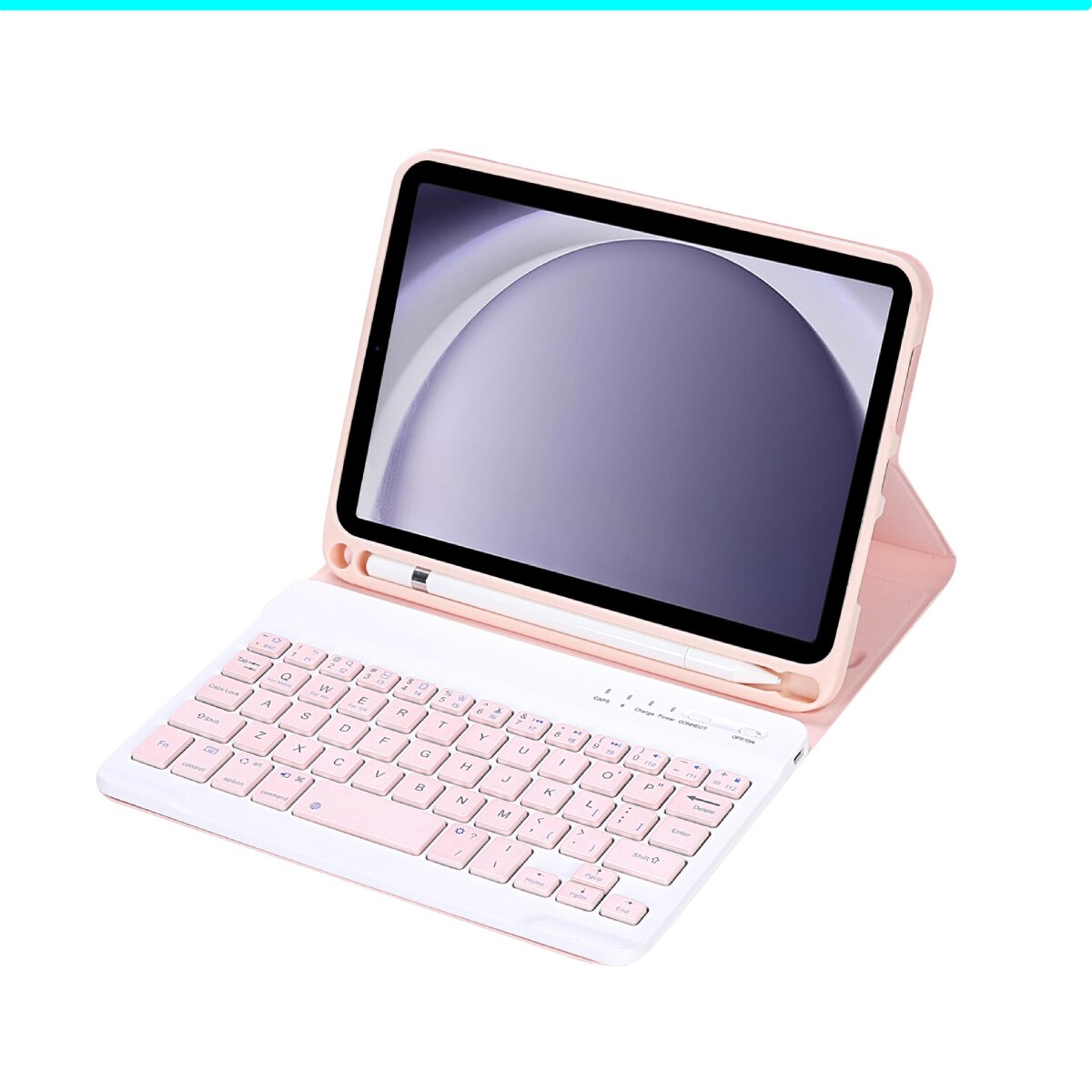 Husa cu tastatura pentru Samsung Galaxy Tab A9 SM-X110/SM-X115 8.7 inch si tastatura Bluetooth wireless, suport de pix, Functie de somn / trezire, incizie precisa, suprafata din piele PU, rezistenta la soc si cadere, suport multi unghi, 8.7inch, Mov
