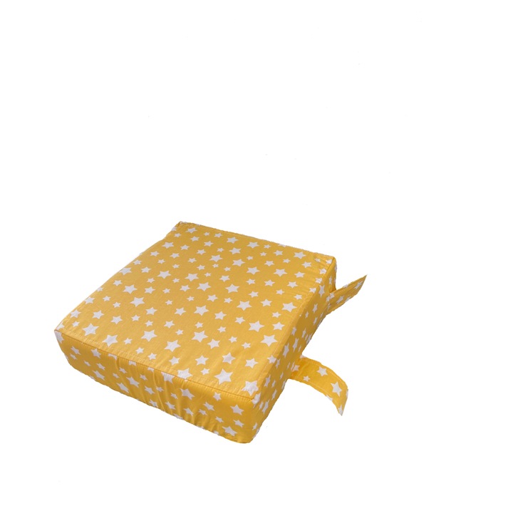 Повдигаща седалка за стол Капинката, Жълт/бял, 30х30 см