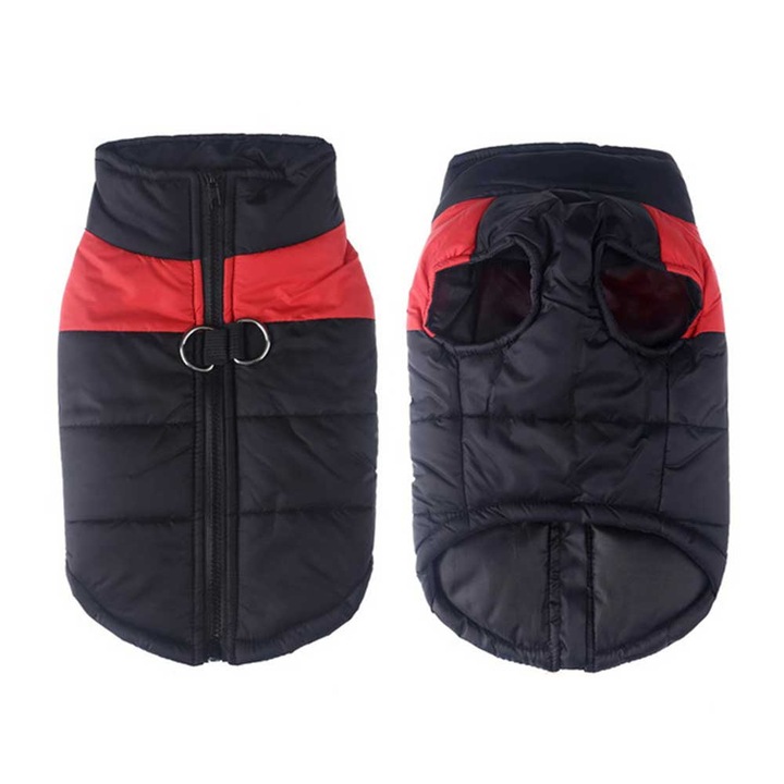 Vízálló mellény - Piros/Fekete - 2XL, 39 cm, 7.5 - 10 kg #HC913