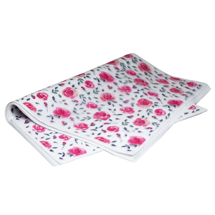 Set 100 bucati Hartie de matase Floral Model 10 75 x 50cm