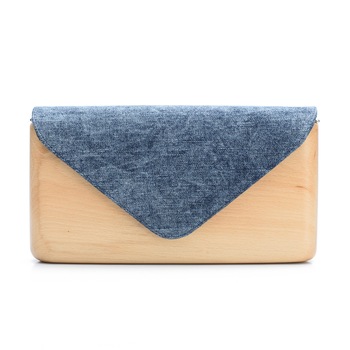 Geanta dama, Lemnia, Denim, din lemn, 24 x 12 x 4.5 cm Geanta dama, Lemnia, Denim, din lemn, 24 x 12 x 4.5 cm