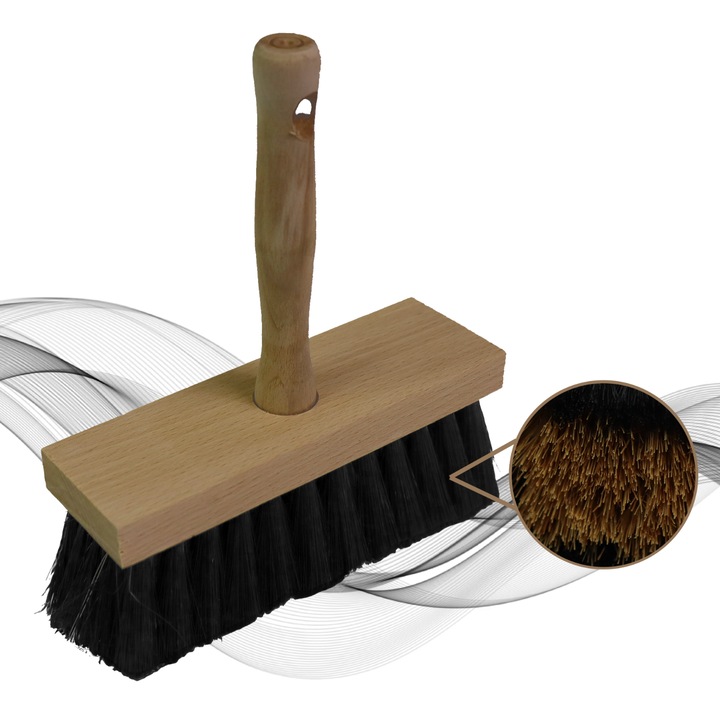 Pensula AJKA, 22cm, fibra de cocos, maner din lemn de fag