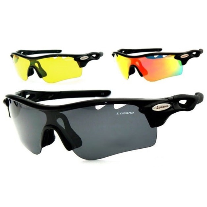 Ochelari LOZANO LZ-110 negri Lentile interschimbabile si polarizare