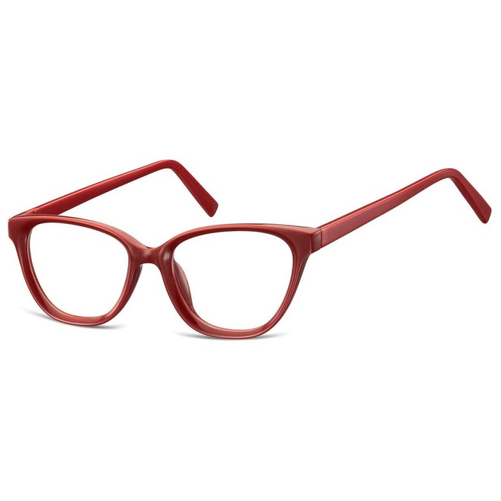 Rame ochelari, AC394E, bordo, set cu etui si stergator, dimensiuni 12.8x4.3cm