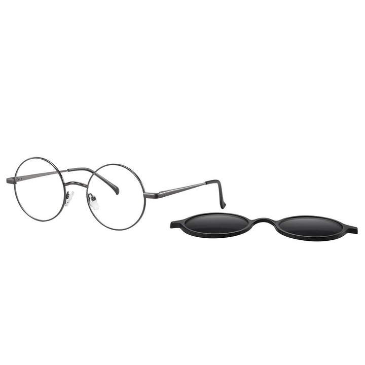 Ochelari unisex, Sunoptic, grafit, cu etui si servetel de curatare, UV400, 50-21-145