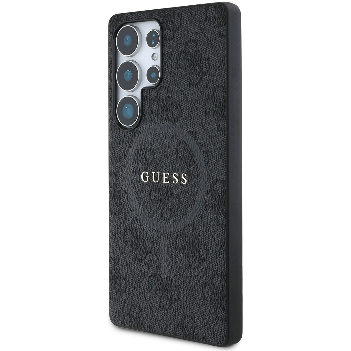 Husa de protectie Guess 4G PU MagSafe Ring Classic Logo pentru Samsung Galaxy S25 Ultra, Negru