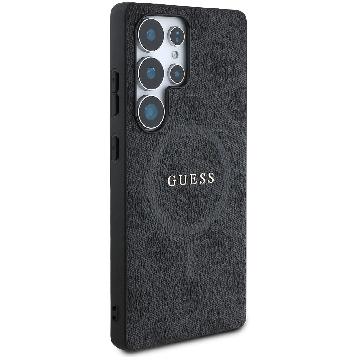 Husa de protectie Guess 4G PU MagSafe Ring Classic Logo pentru Samsung Galaxy S25 Ultra, Negru