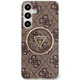 Husa de protectie Guess 4G MagSafe IML Glitter Circle Triangle pentru Samsung Galaxy S25, Maro