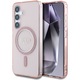 Husa de protectie Guess MagSafe IML Glitter Circle pentru Samsung Galaxy S25, Roz