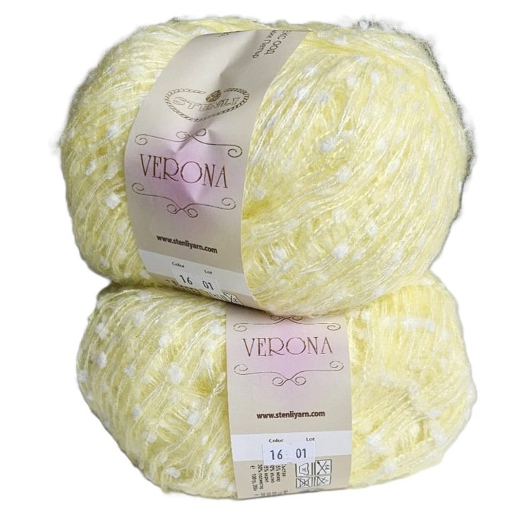 Set 2 buc fir textil Stenli Verona, 100g/200m, galben - cod 16