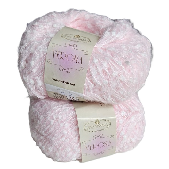 Set 2 buc fir textil Stenli Verona, 100g/200m, roz pal - cod 30