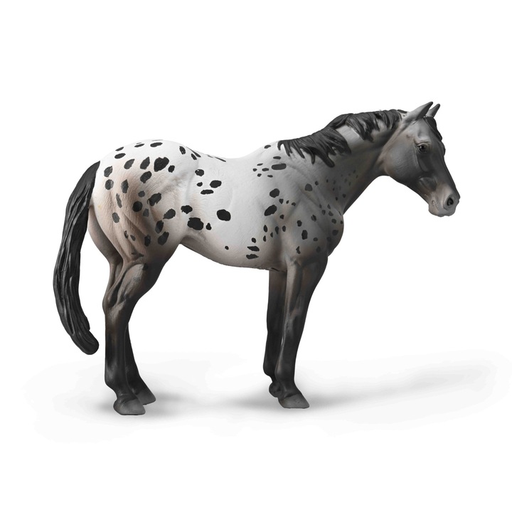 Ръчно рисувана фигурка на кон Appaloosa Blue Roan