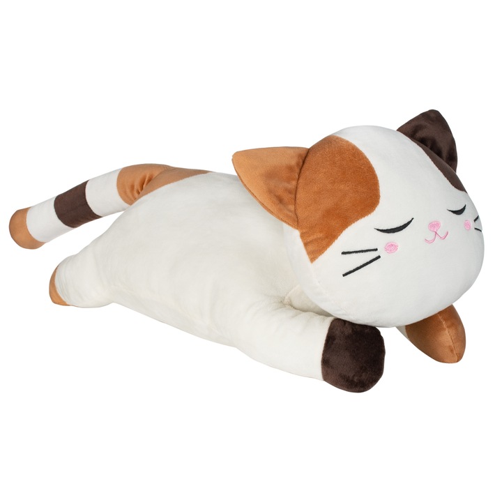 Jucarie de plus si perna pisica pentru dormit lateral copii - 50 cm, cadou special pentru copii si adulti