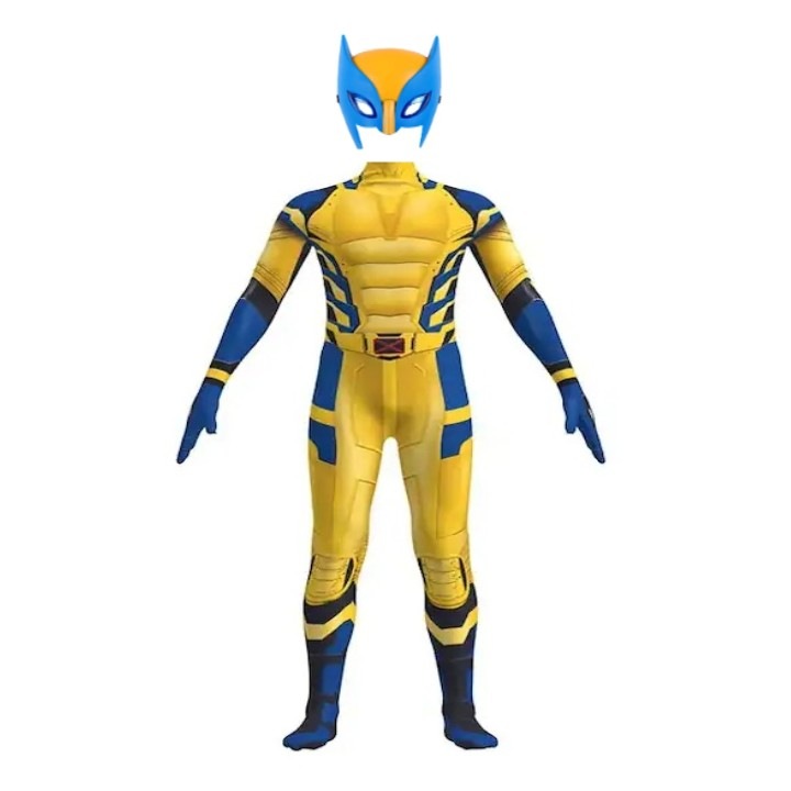 Costum carnaval copii Wolverine mulat cu masca, 3-4 ani, Funny Party Shop®