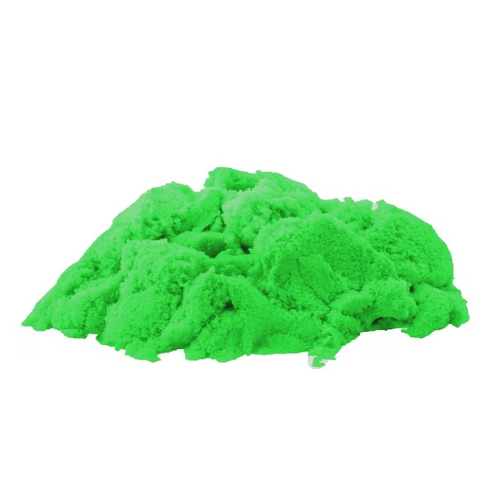 Nisip kinetic, VICTINY ® 6 forme plastic, usor de modelat, cutie pachet 1 kg, verde