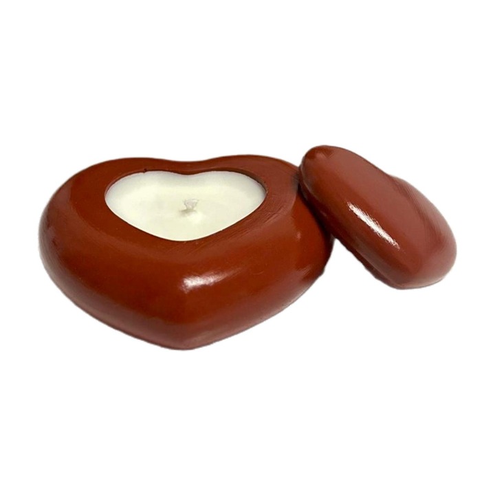 Свещ във формата на сърце с аромат на роза, Ръчно изработена, Свети Валентин