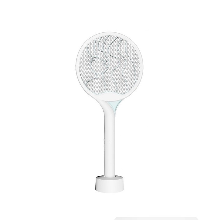 2 az 1-ben elektromos lapát, szúnyogok és repülő rovarok ellen, Comando Home, hordozható, újratölthető, USB port, Nature White