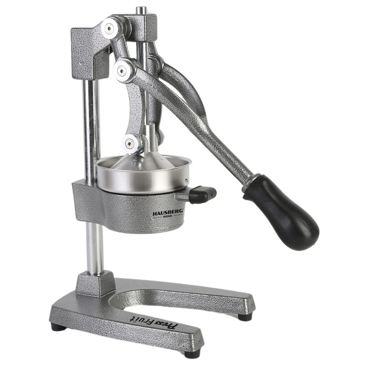 Ръчна цитрус преса Hausberg HB-H1705, изработена от чугун + неръждаема стомана 304, неплъзгаща се дръжка