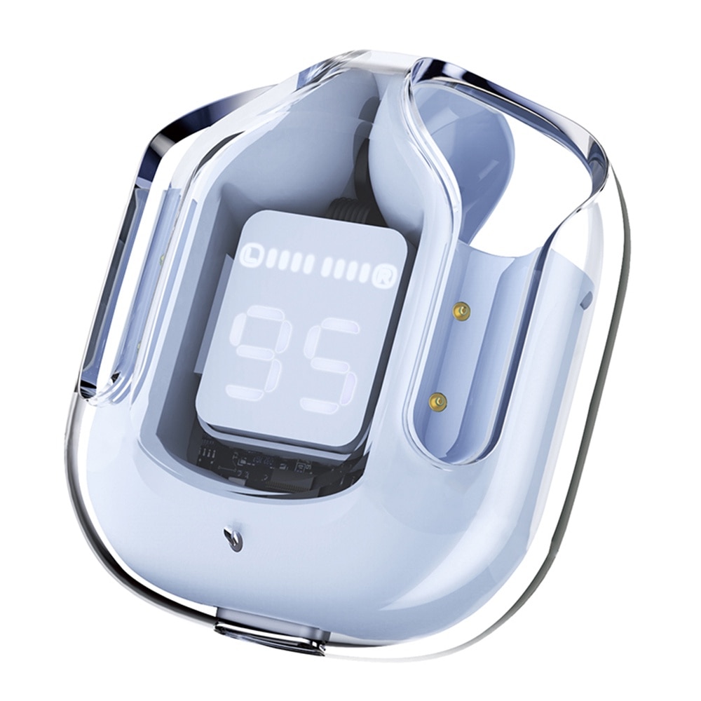 Casti type-c, bluetooth 5.3, ipx4, enc, led display digital - acefast - ice blue