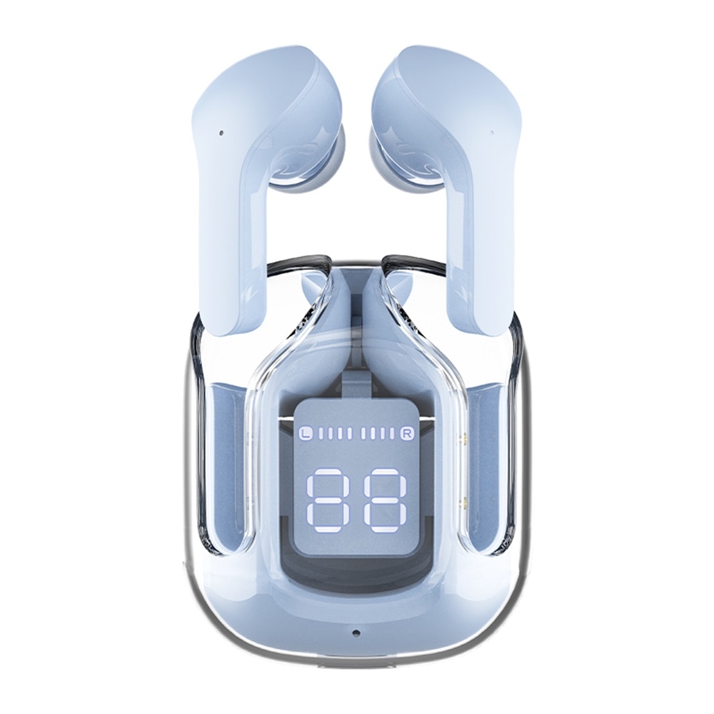 Casti type-c, bluetooth 5.3, ipx4, enc, led display digital - acefast - ice blue