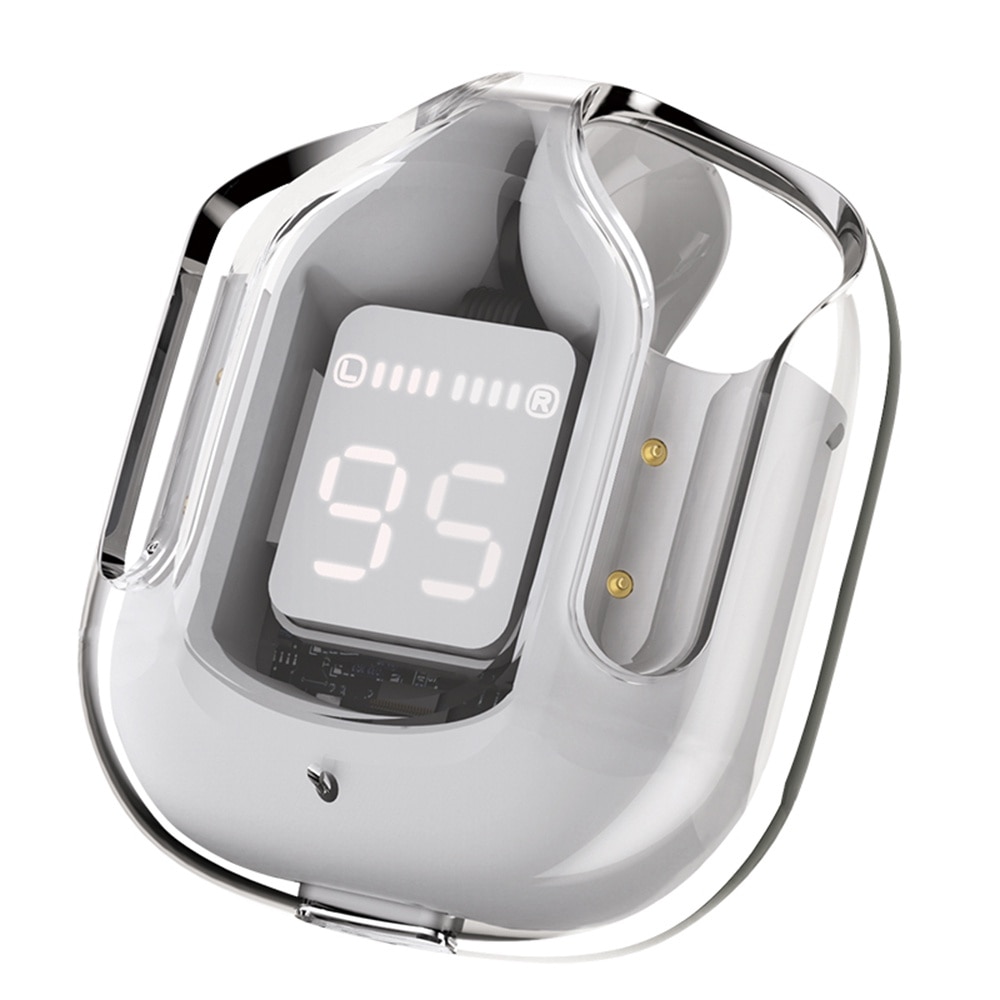 Casti type-c, bluetooth 5.3, ipx4, enc, led display digital - acefast - modern grey