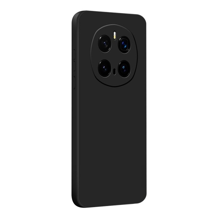 Матов силиконов калъф за Honor Magic7 Pro, OPTIM SOLUTION, защита на камерата, мек течен TPU, SlimFit, официален и основен дизайн, лек, повдигнати ръбове, черен