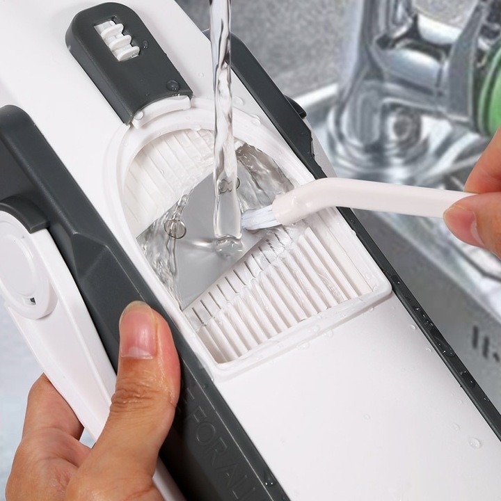 Feliator de legume multifunctional, 30 de taieturi diferite, razatoare bucatarie taiere cartofi presa manuala, pliabil, gri