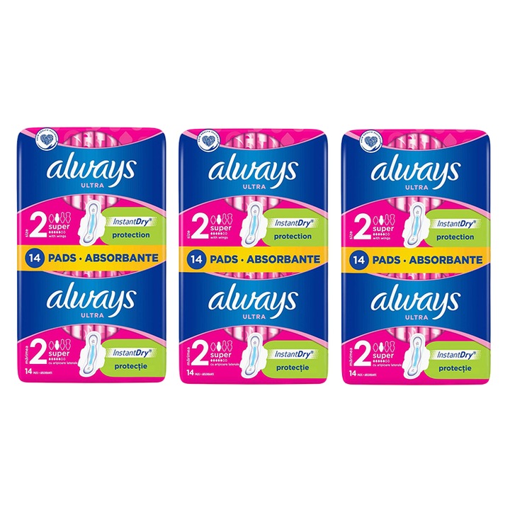 Дамски превръзки Always Ultra Instant Dry, 42 броя