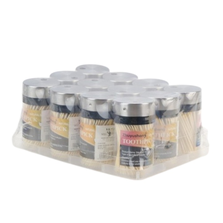 Set 12 dozatoare scobitori, 150 pcs