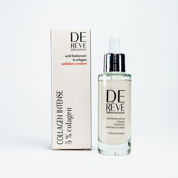 Ser facial cu acid hialuronic, 5% colagen si panthenol, 30ml, DE RÊVE Laboratoire
