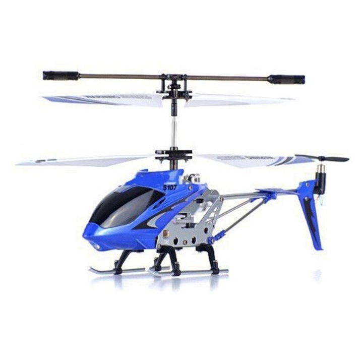 Elicopter de jucarie Syma S107G, 3 canale, stabilitate ridicata, albastru, 210x175mm