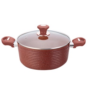 Oala ceramica marmorata ECO LINE 24cm cu capac sticla termorezistenta MN018481 Oala ceramica marmorata ECO LINE 24cm cu capac sticla termorezistenta MN018481