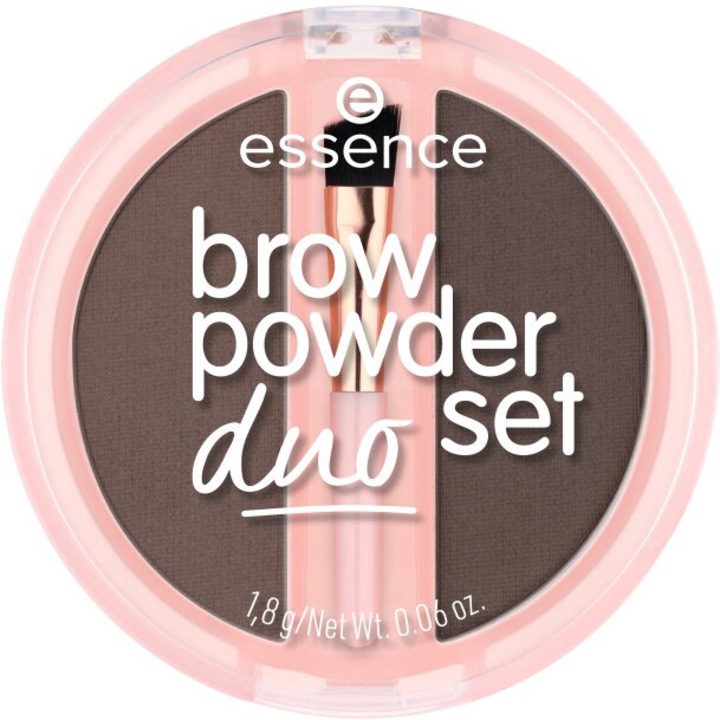 Set pentru sprancene Essence Brow Powder duo set, 03 - Dark, 1.8 g
