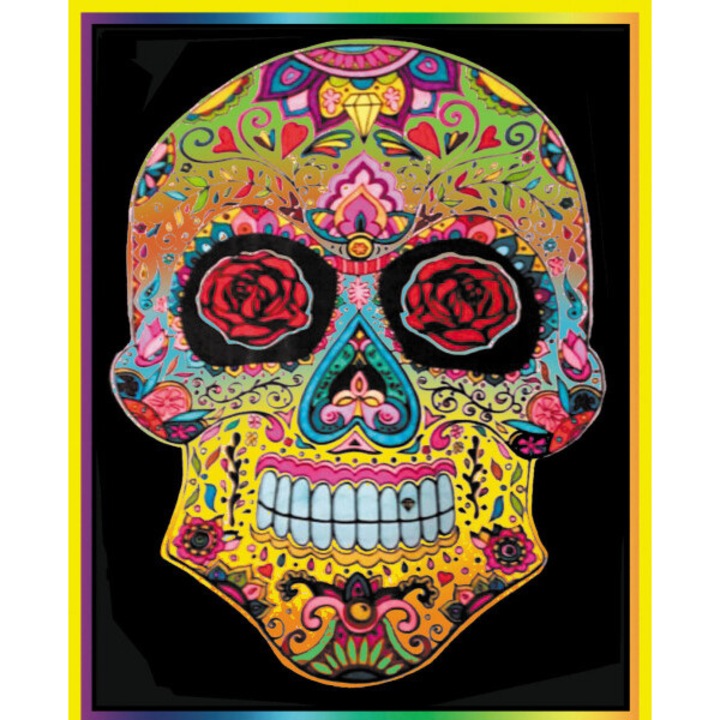 Plansa de catifea pentru desenat/pictat, Colorvelvet, Craniu, 47x35 cm