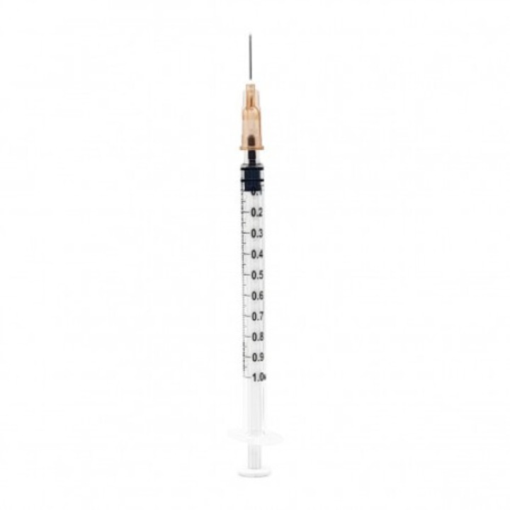 Комплект от 50 инсулинови спринцовки 1 ml със сваляща се игла G27 (0.4 x 13 mm) 3 броя, Dr. Майер