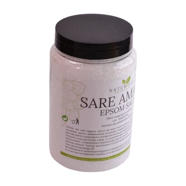 Epsom só, fürdőhöz, 100% tisztaságú, 1200g, Naturall Premium