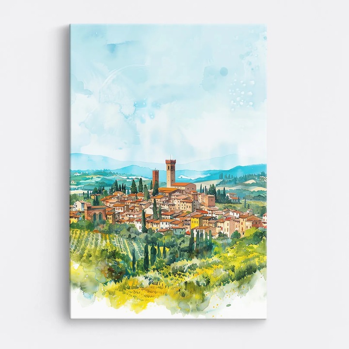 Tablou Canvas Premium WOWCanvas, Peisaj Datinile Toscana, 40 x 60 cm
